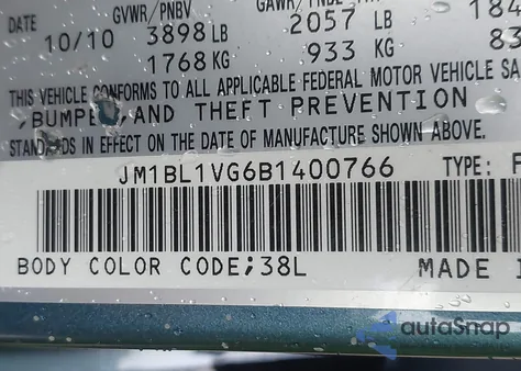 2011 Mazda Mazda3 I Touring from USA, damaged, VIN JM1BL1VG6B1400766